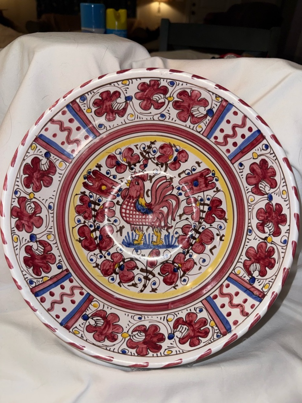 Hand-Painted Galletto Rosso Serving Bowl
by DERUTA (ITALY)